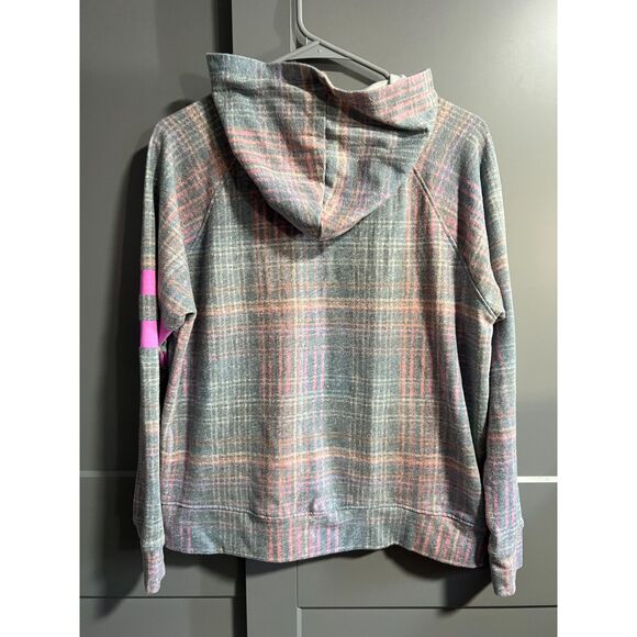 Sundry Women's Rainbow Plaid Pullover Sweatshirt Hoodie Size 1 (US Small) - Picture 2 of 4